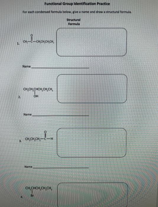 Solved Functional Group Identification Practice For each | Chegg.com