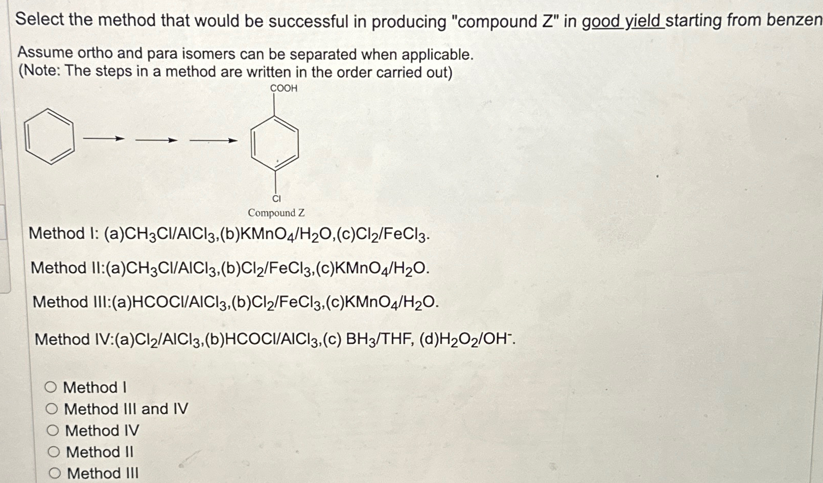 Select The Method That Would Be Successful In | Chegg.com