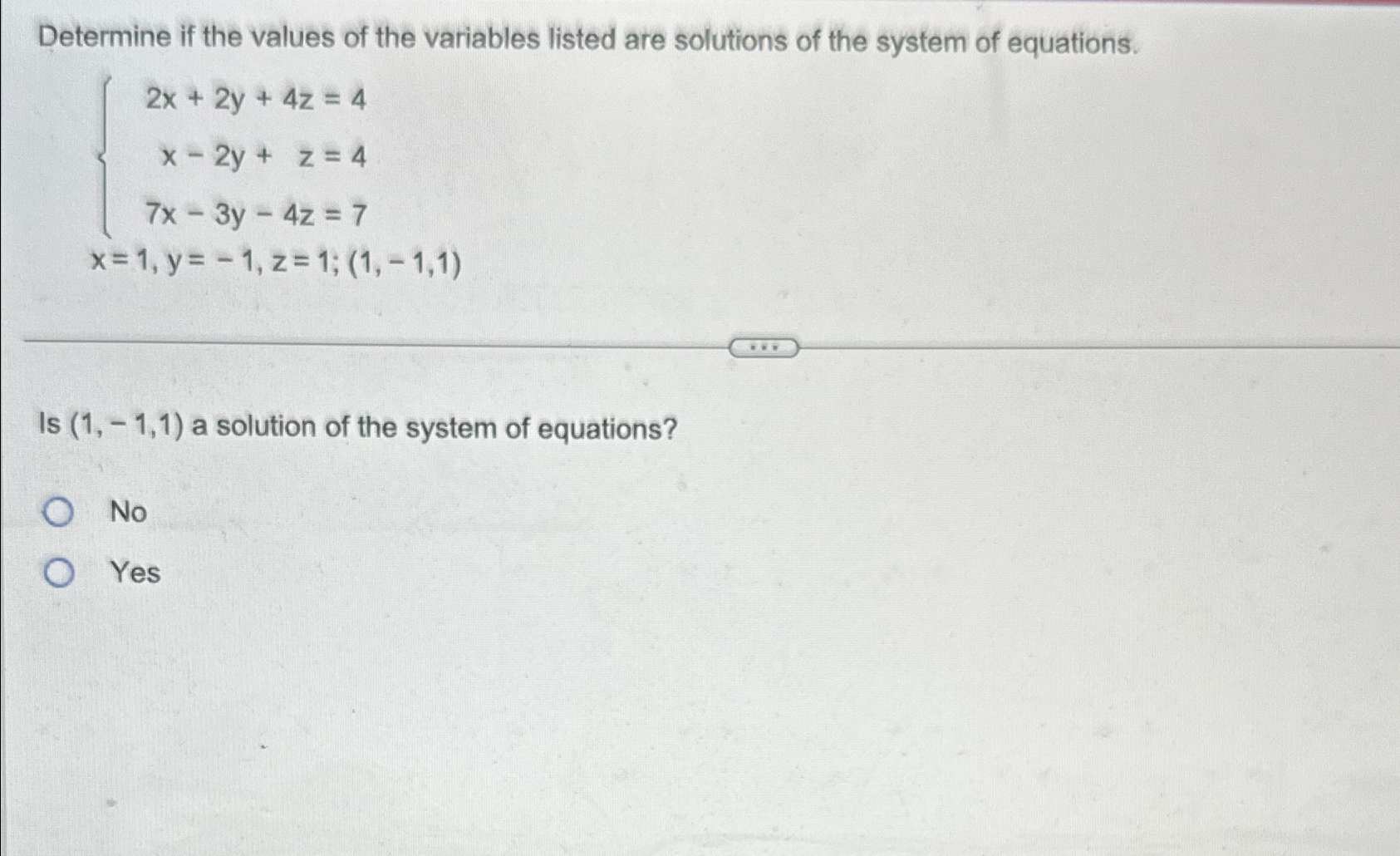 Solved Determine if the values of the variables listed are | Chegg.com