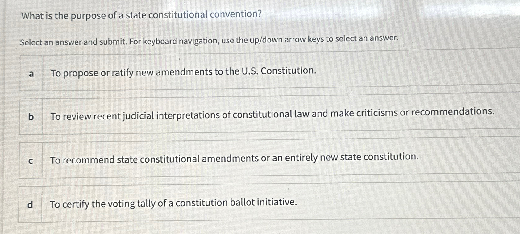 Solved What is the purpose of a state constitutional | Chegg.com