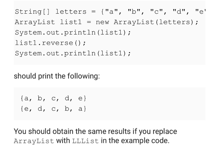 Solved Assume that we want list objects to support the | Chegg.com