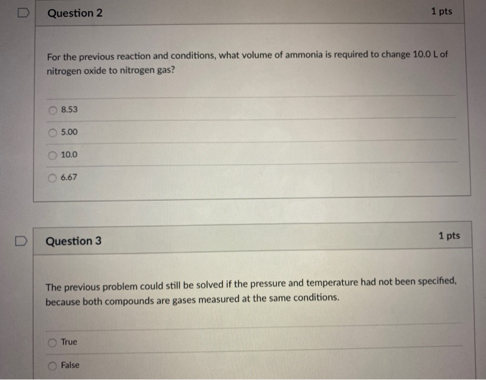 Solved Question 2 1 pts For the previous reaction and | Chegg.com