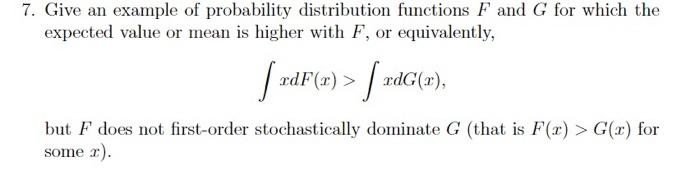 Solved 7. Give an example of probability distribution | Chegg.com