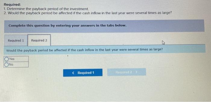 Solved Exercise 14-1 (Algo) Payback Method [LO14-1] The | Chegg.com ...