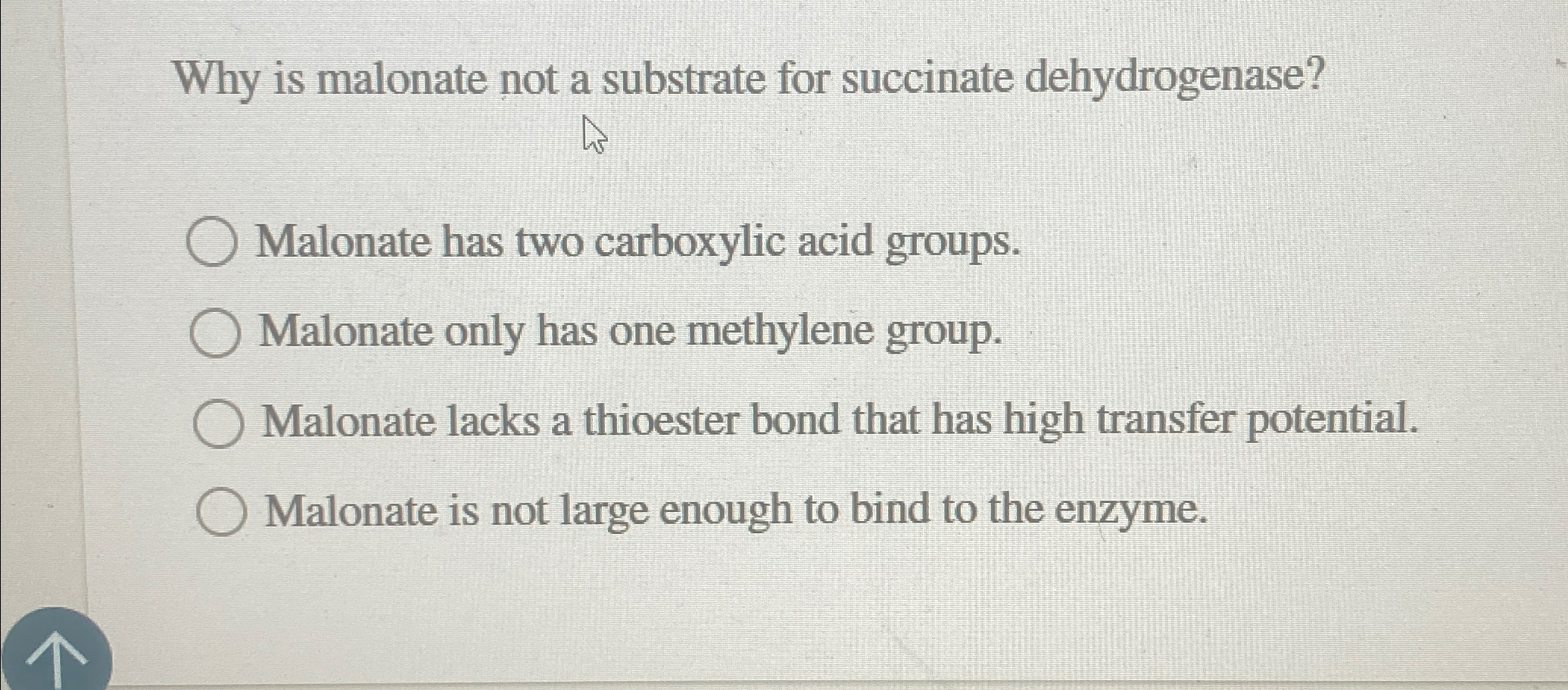 Solved Why Is Malonate Not A Substrate For Succinate | Chegg.com