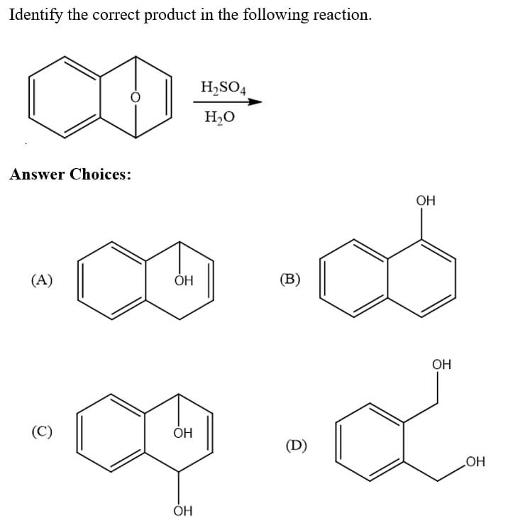 Solved Identify the correct product in the following | Chegg.com