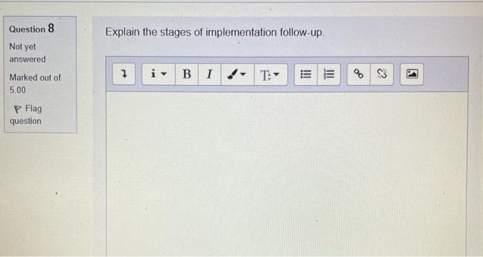 Solved Explain the stages of implementation follow-up | Chegg.com