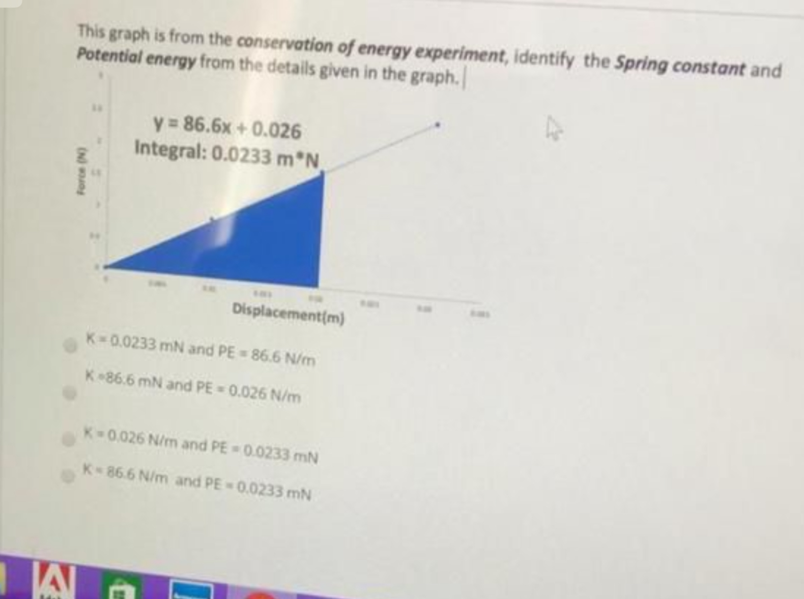 Solved This graph is from the conservotion of energy | Chegg.com