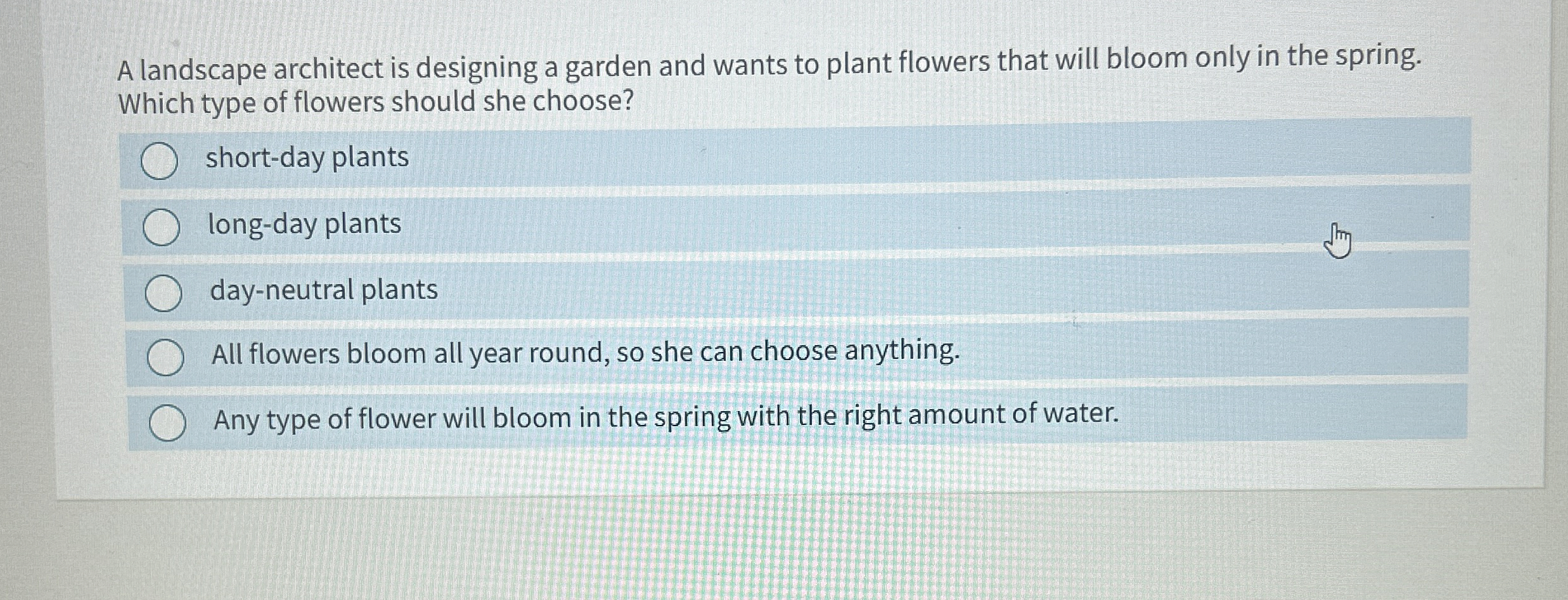 Solved A landscape architect is designing a garden and wants