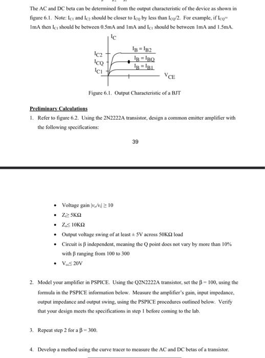 Solved The AC and DC beta can be determined from the output | Chegg.com