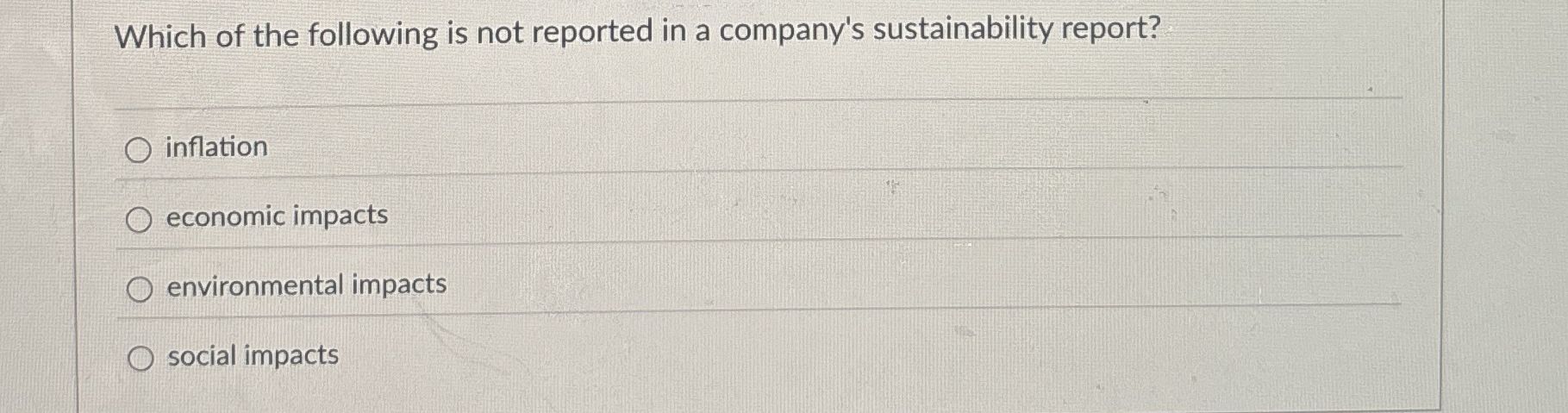 Solved Which of the following is not reported in a company's | Chegg.com
