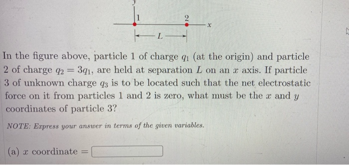 Solved 1 2 . In the figure above, particle 1 of charge qı | Chegg.com