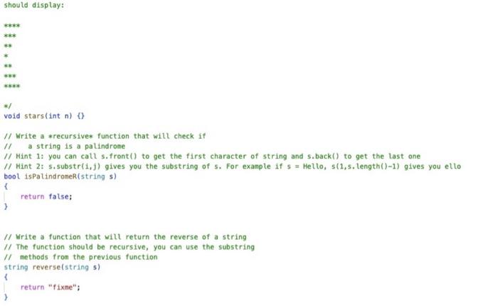 Solved i need help doing this using recursion c++ | Chegg.com