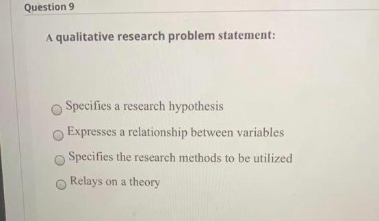 a qualitative research problem statement specifies a research hypothesis