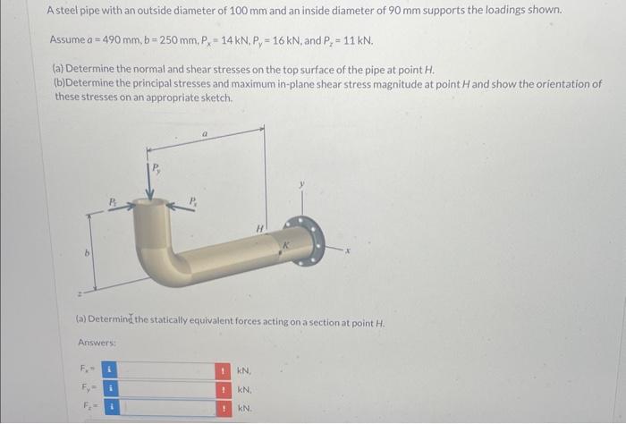 Solved A steel pipe with an outside diameter of 100 mm and | Chegg.com