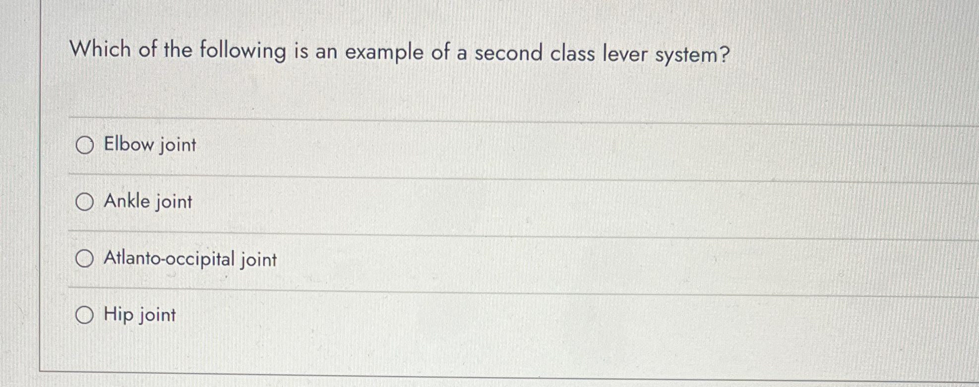 Second Class Lever System