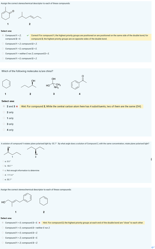 Solved Assign the correct stereochemical descriptor to each | Chegg.com