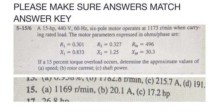 Solved PLEASE MAKE SURE ANSWERS MATCH ANSWER KEY 5-15/6 A | Chegg.com