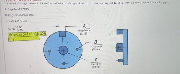 Solved The functional gage below can be used to verify the | Chegg.com