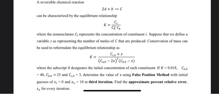 Solved KE A reversible chemical reaction 2A +b C can be | Chegg.com