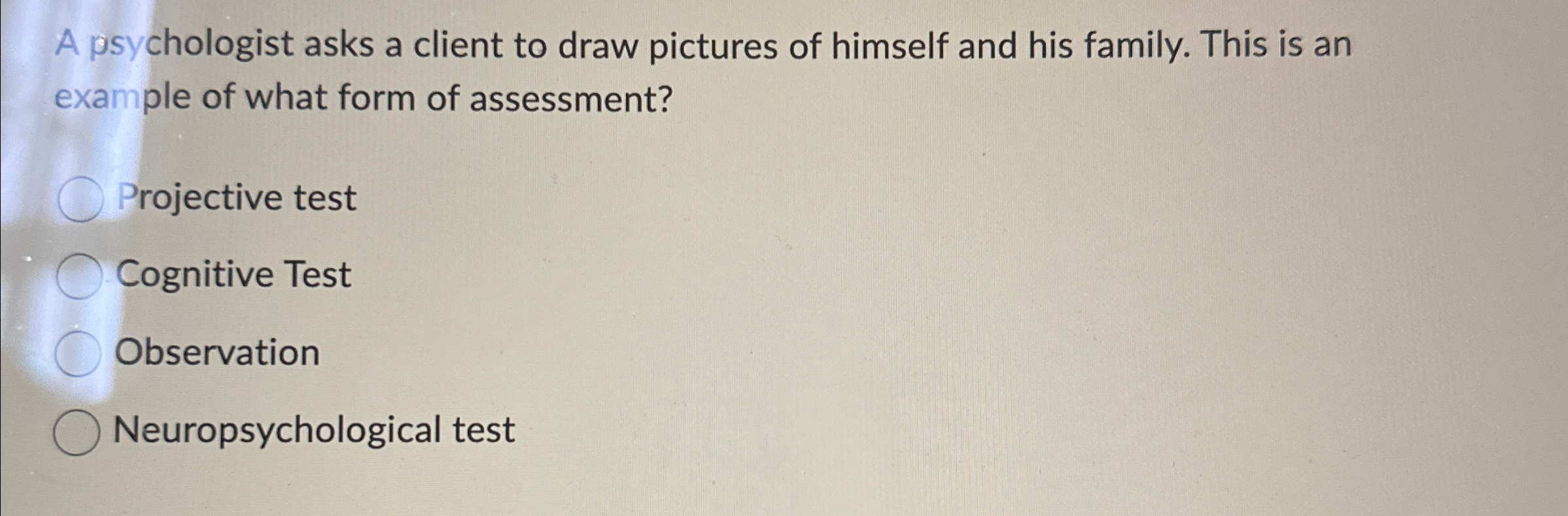 Solved A psychologist asks a client to draw pictures of | Chegg.com
