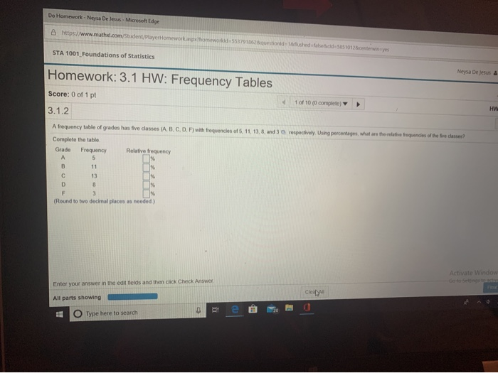 Solved Do Homework Neysa De Jesus Microsoft Edge