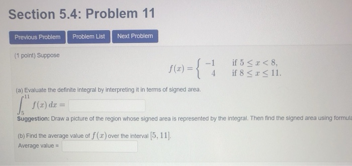 Solved Section 5.4: Problem 10 Previous Problem Problem List | Chegg.com