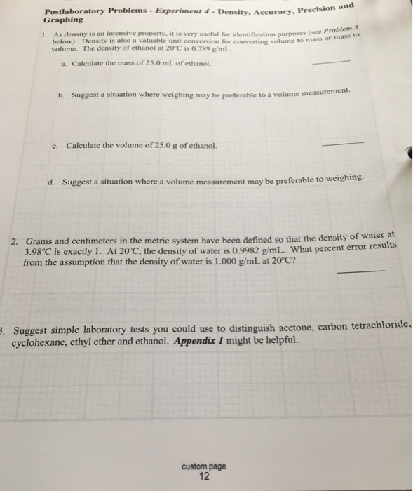 Density homework problems picture