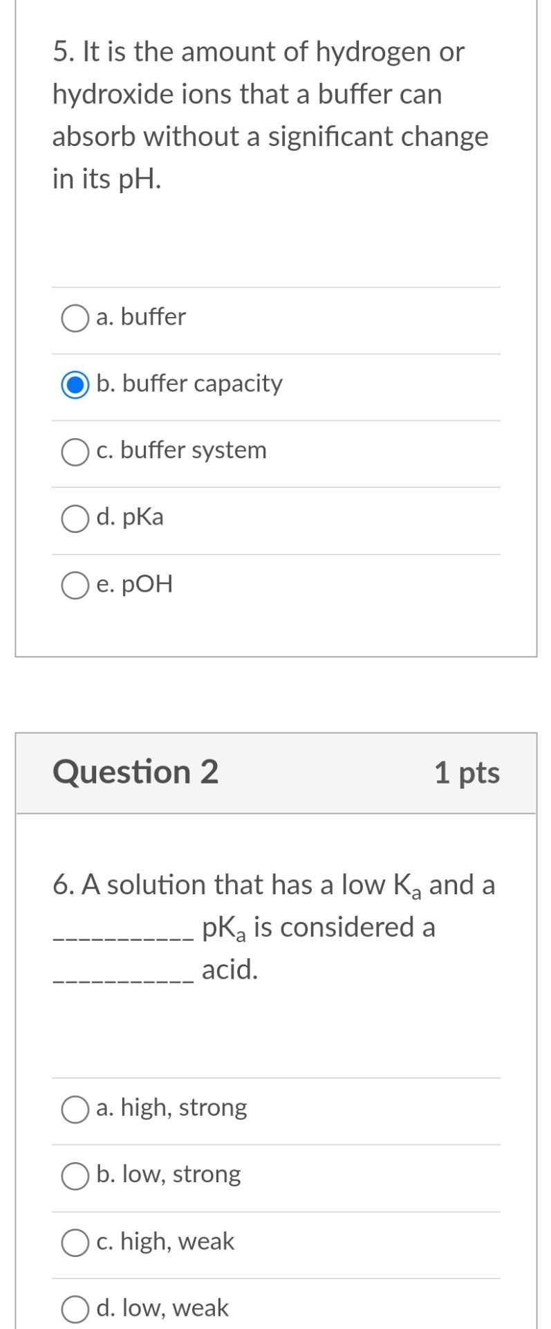 Solved 5. It is the amount of hydrogen or hydroxide ions | Chegg.com