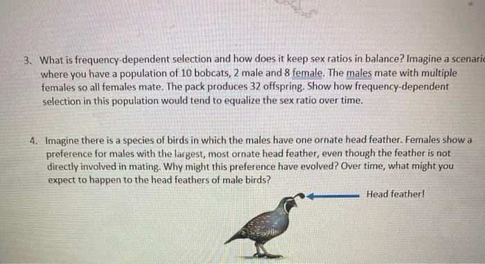 3. What is frequency dependent selection and how does | Chegg.com
