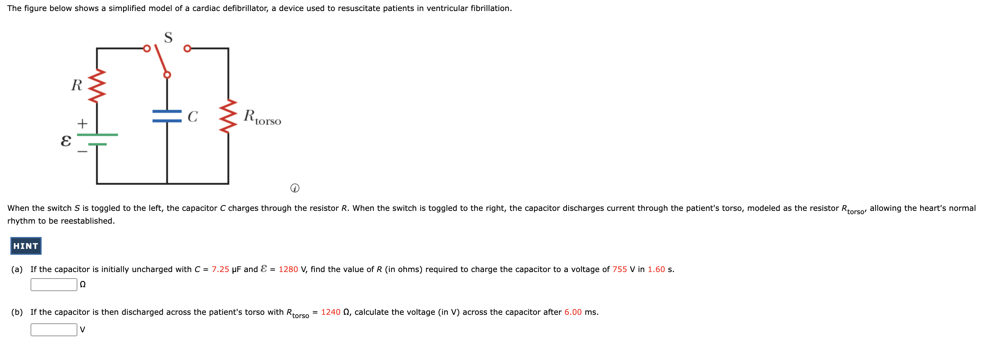 Solved The figure below shows a simplified model of a | Chegg.com