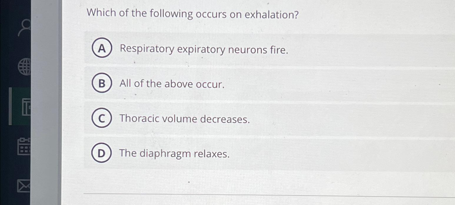 Solved Which of the following occurs on | Chegg.com