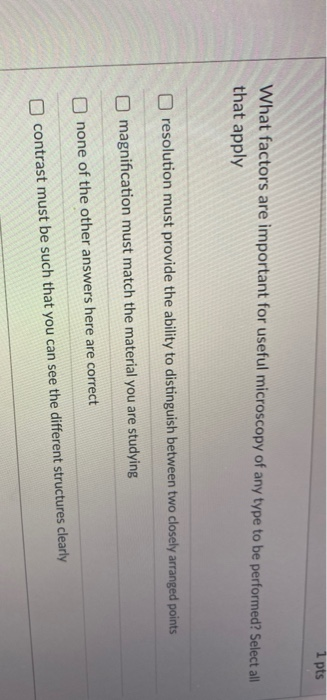 Solved 1 pts What factors are important for useful | Chegg.com