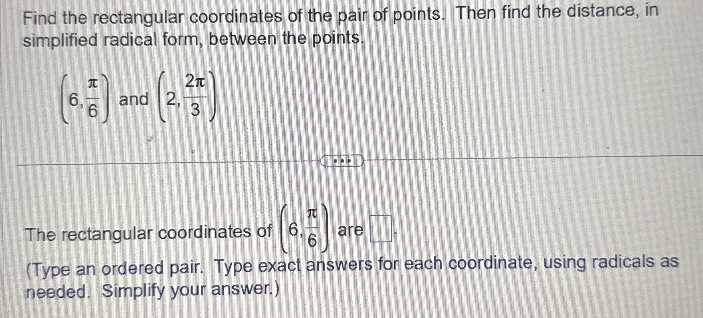 Solved Find The Rectangular Coordinates Of The Pair Of Chegg Com