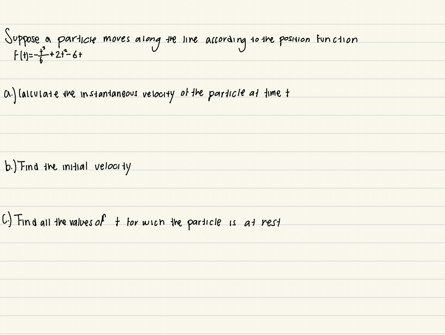 Solved Suppose a particte moves along the line according to | Chegg.com