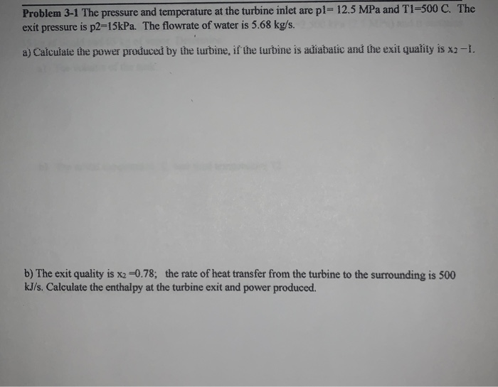 Solved Problem 3-1 The pressure and temperature at the | Chegg.com