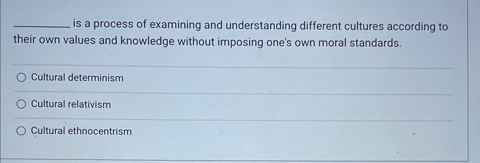 Solved is a process of examining and understanding different | Chegg.com