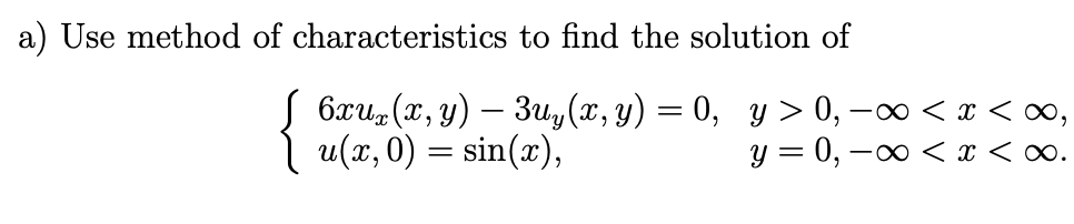 Solved a) ﻿Use method of characteristics to find the | Chegg.com
