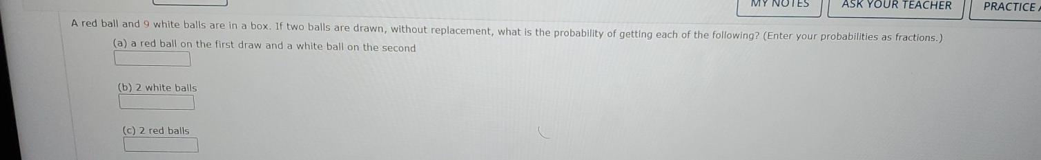 Solved MY NOTES ASK YOUR TEACHER PRACTICE A red ball and 9 | Chegg.com