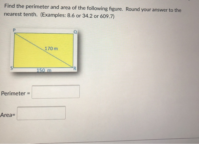 Solved Find The Perimeter And Area Of The Following Figure. | Chegg.com