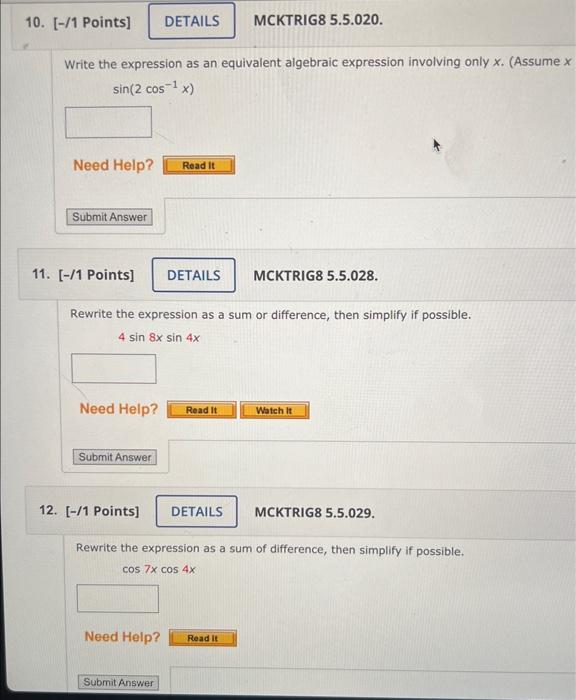 Solved Write the expression as an equivalent algebraic | Chegg.com