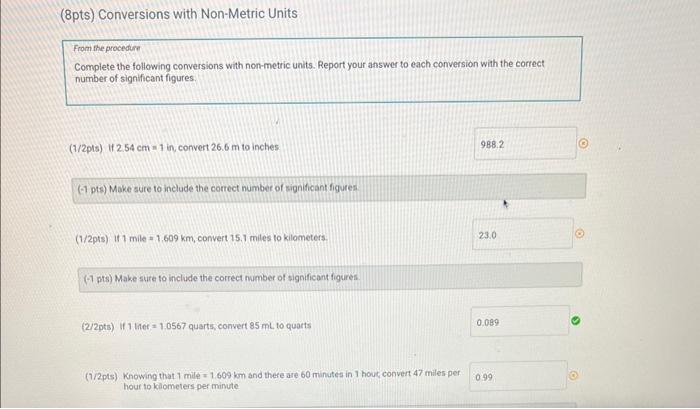 Solved 8pts Conversions with Non Metric Units From the Chegg