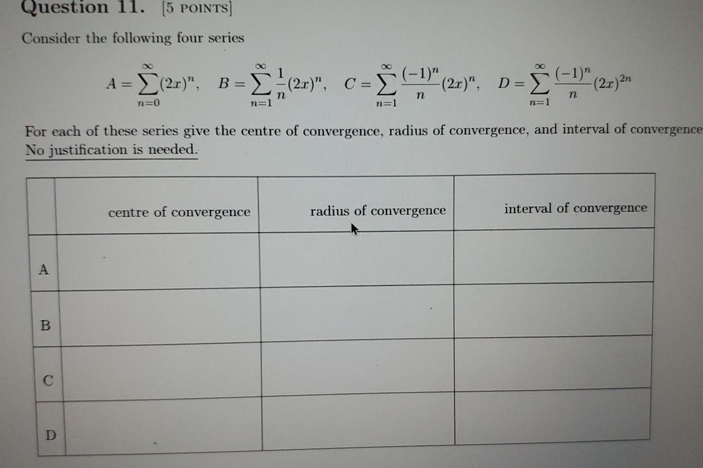 Solved Question 11 5 Points Consider The Following Fou Chegg Com