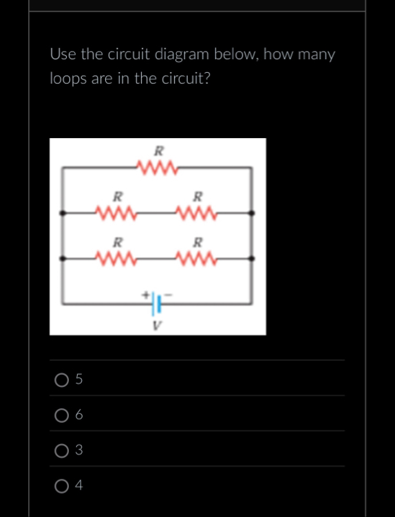 Solved Use the circuit diagram below, how many loops are in | Chegg.com