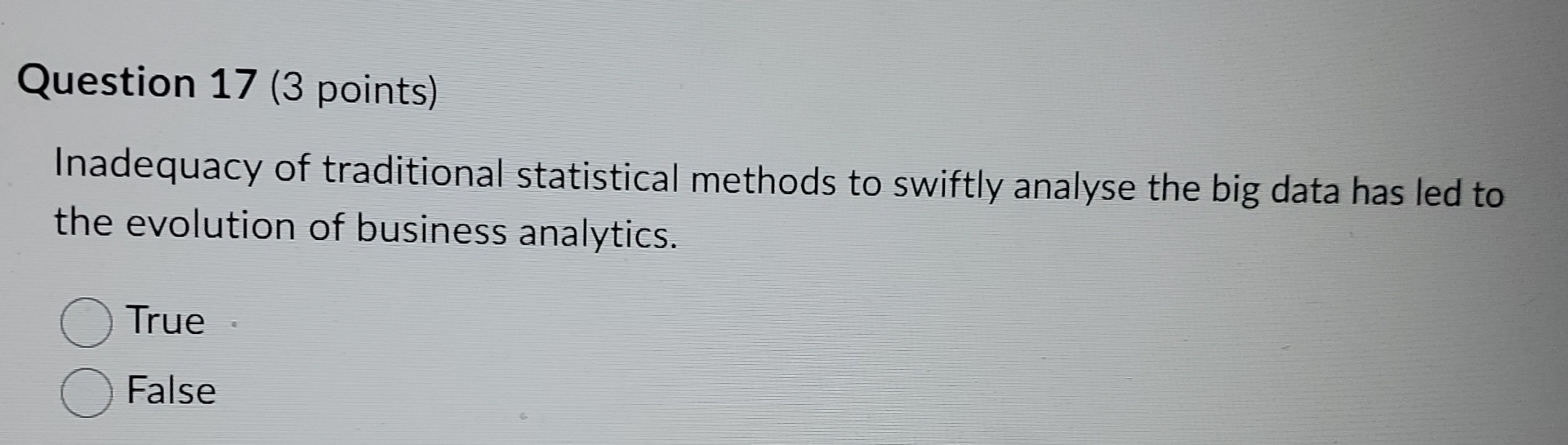 Solved Question 17 (3 ﻿points)Inadequacy of traditional | Chegg.com