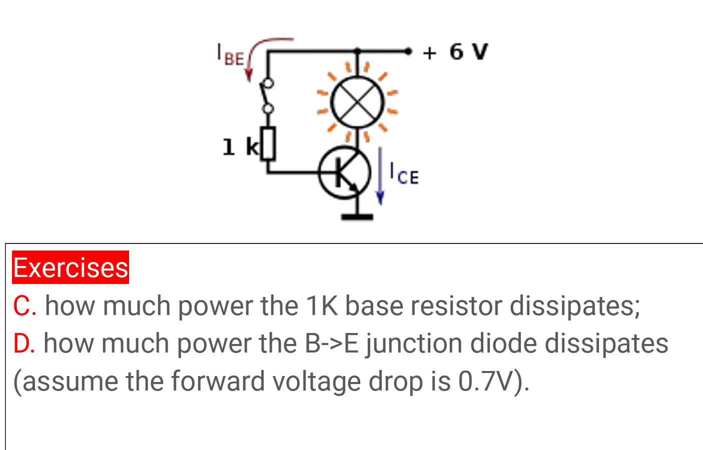 Resistor Com Base Solved C. how much power the 1K base resistor | Chegg.com