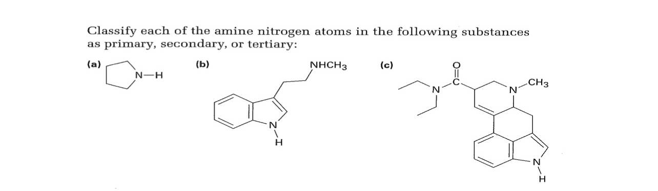 Solved Classify each of the amine nitrogen atoms in the | Chegg.com