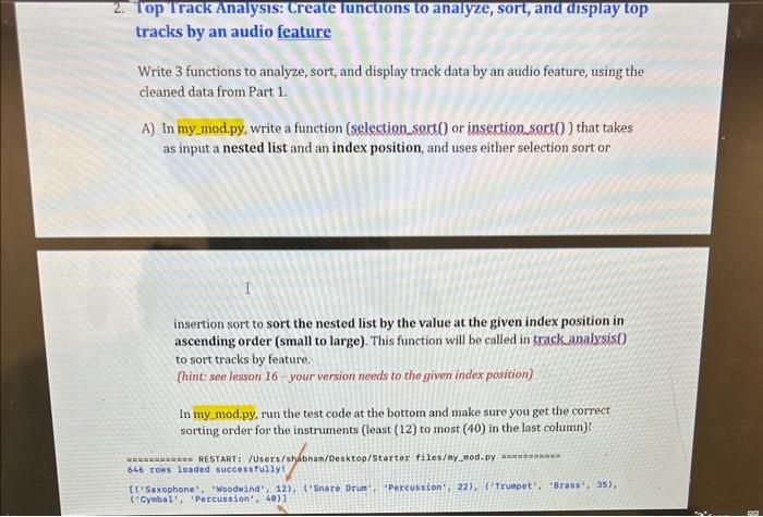 Solved 1. Load Data: Create a function load data to read | Chegg.com