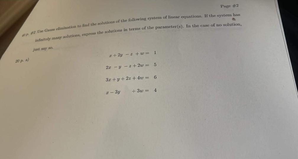 Solved ap. N2 Use Gauss ellmination to find the solutions of | Chegg.com