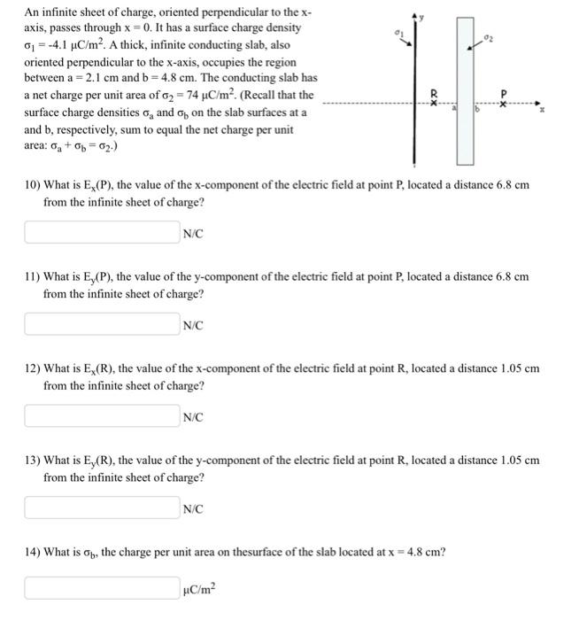 Solved An infinite sheet of charge, oriented perpendicular | Chegg.com